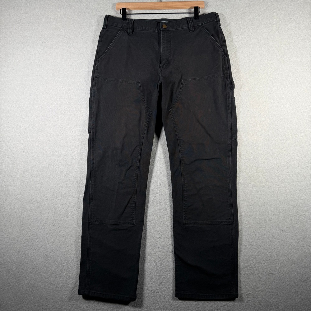 Carhartt 103334 Rugged Flex Double Knee Relaxed Fit Pants Black Mens 36x32